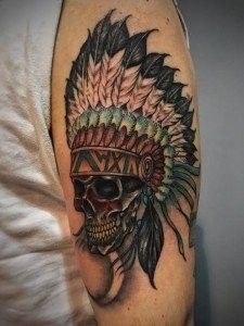 Corelli-Ligera-ink-tattoo-milano-tatuaggi-milano-teschio-indiano tatuaggi indiani