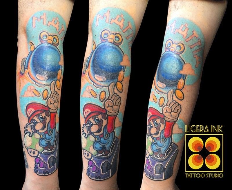 Ligera Ink Tattoo Milano tatuaggi milano tatuaggi cartoni animati milano tatuaggi cartoon tattoo cartoon tatuaggio super mario bros