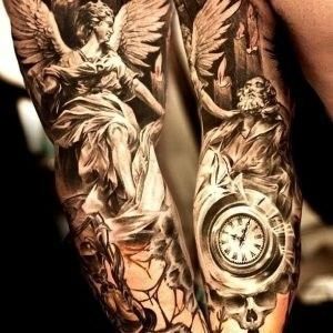 Tatuaggi angeli e demoni tattoo angelo tatuaggio realistico milano tatuaggio religioso tatuaggio braccio uomo tattoo milano tatuaggi milano migliori tatuatori milano