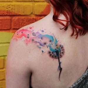 Tatuaggio soffione watercolor tattoo soffione watercolor