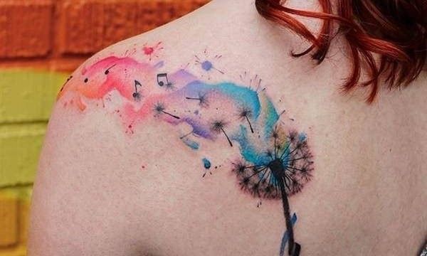Tatuaggio soffione watercolor tattoo soffione watercolor