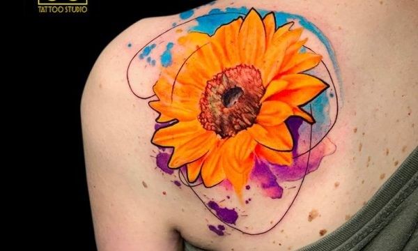 Ligera-Ink-Tattoo-Milano-Tatuaggi-milano-tatuatori-milano-tatuaggio-watercolor-milano-tattoo-watercolor-tatuaggio-girasole