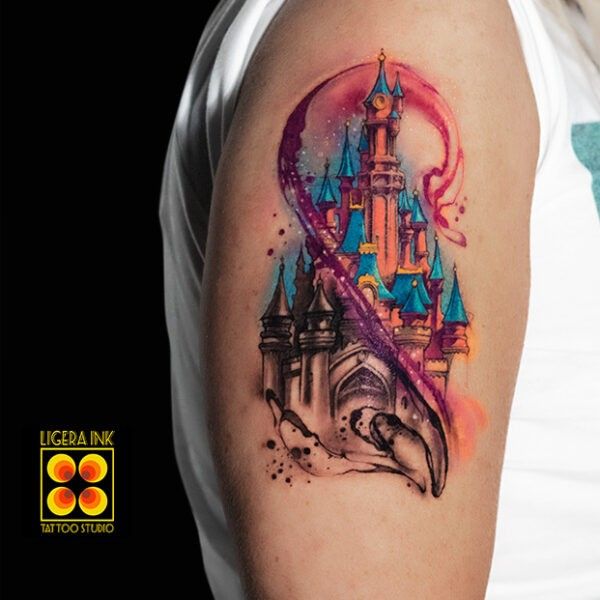 Ligera-Ink-Tattoo-Milano-Tatuaggi-milano-tatuatori-milano-tatuaggio-watercolor-milano-tattoo-watercolor-tatuaggio-castello-disney-watercolor