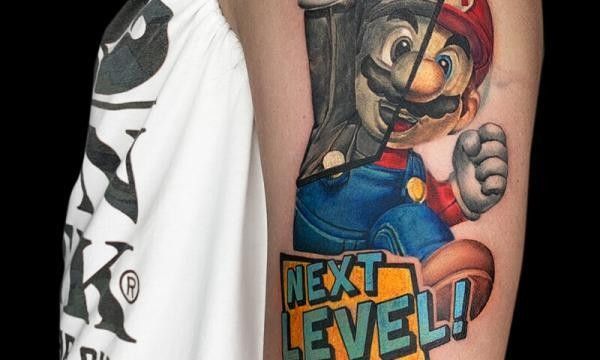 Ligera-ink-tattoo-milano-tatuaggi-milano-tatuatori-milano-tatuaggi-watercolor-milano-tattoo-watercolor-milano-cartoon-Mario-bros
