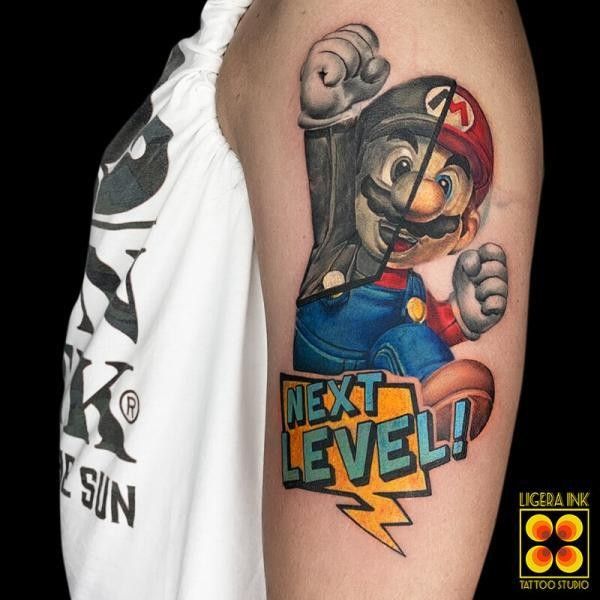 Ligera-ink-tattoo-milano-tatuaggi-milano-tatuatori-milano-tatuaggi-watercolor-milano-tattoo-watercolor-milano-cartoon-Mario-bros