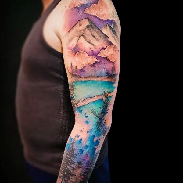 Ligera-Ink-Tattoo-Milano-Tatuaggi-milano-tatuatori-milano-tatuaggio-watercolor-milano-tattoo-watercolor-tatuatrice-watercolor-milano-tatuaggio-landscape-medusa